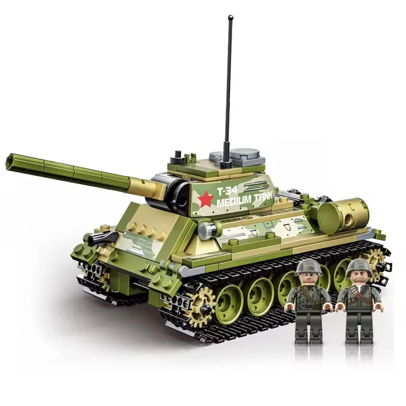 Новые поступления Россия Серия Модель Кирпичи Игрушки T-34 Танковый строительный набор