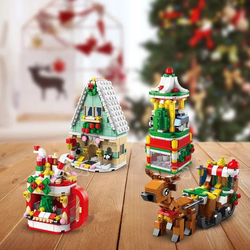 Самтой DIY Конструктор Пазл Игра Адвент Календарь Коробка Рождественская Тематика Блоки Модели Строительные Игрушки для Детей Лучший Выбор Пластиковые Блоки Игрушка