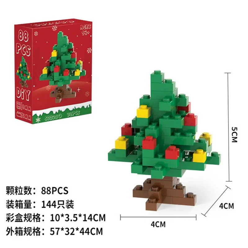 Рождественская серия строительных блоков 88PCS DIY игрушки для рождественской елки Lx1163257