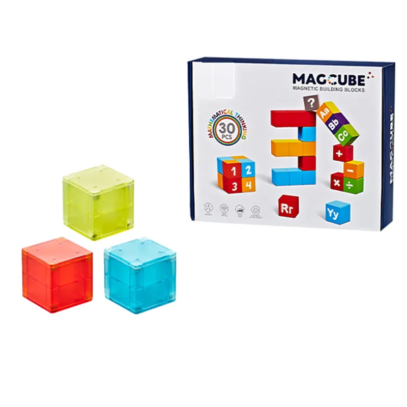 Кубик QS Toys с шестью сторонами, магнитный, односторонний, магнитный кубический блок для сборки и конструирования геометрических учебных пособий