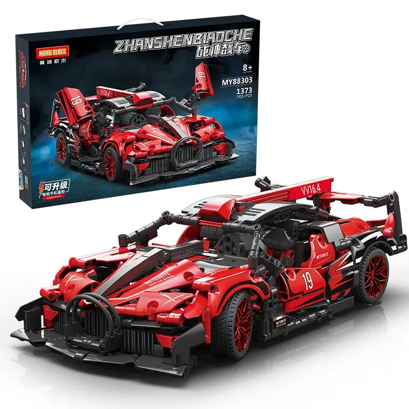 2022 Игрушка из кирпичиков 1391PCS 1: 14 Спортивная машина Механическая спортивная машина Высокая сложность Городская супер беговая строительная игрушка