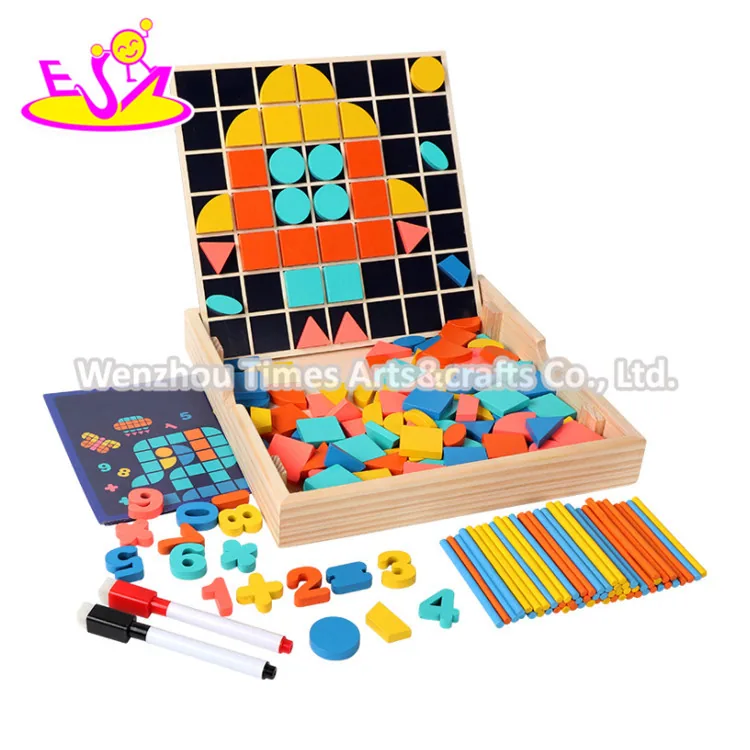 Игрушки для детей для обучения цветам и формам из дерева W12e052