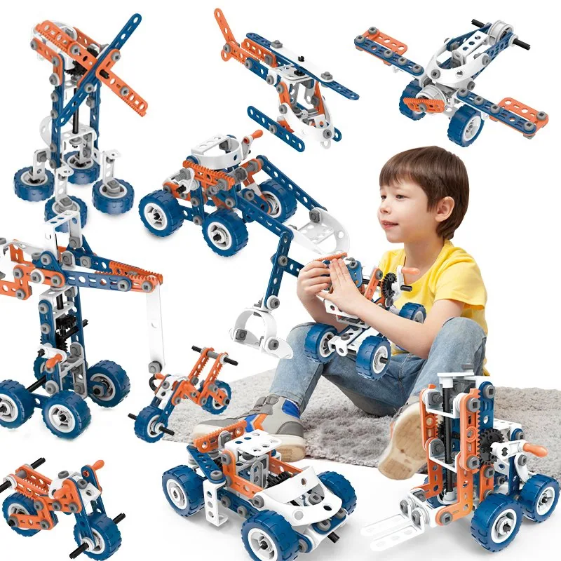 152PCS Умные строительные и игровые пластиковые игрушки 12 в 1 строительных блоках STEM для детей