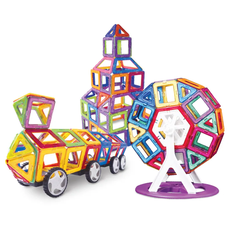 298PCS Детский STEM образовательный 3D набор магнитных плиток Интеллектуальные DIY креативные строительные магнитные блоки для детей