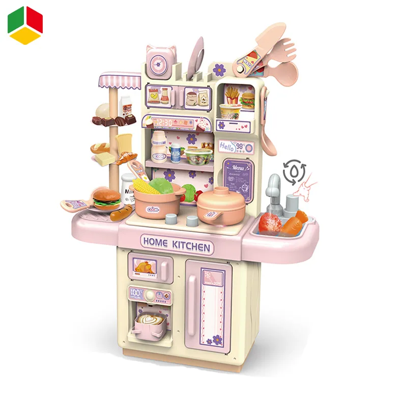 Игровой набор для кухни Qstoys 2022 для детей с имитацией готовки, светом и звуком