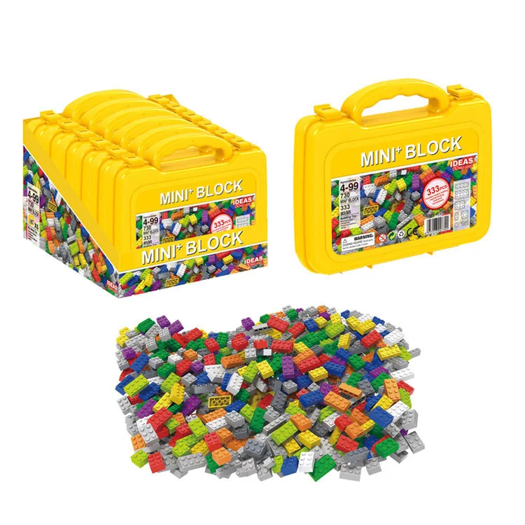 333PCS Набор строительных игрушек из кирпичиков для детей, портативная ручка, подарочная коробка, образовательные строительные блоки