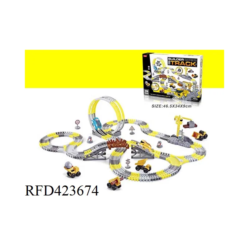Пластиковая игрушка 279PCS Электрическая железнодорожная машина Игрушки строительные машины Трековые игрушки