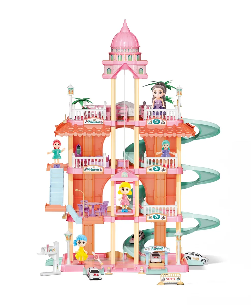 134PCS Набор игрушек для сборки гоночной трассы с парковкой для девочек