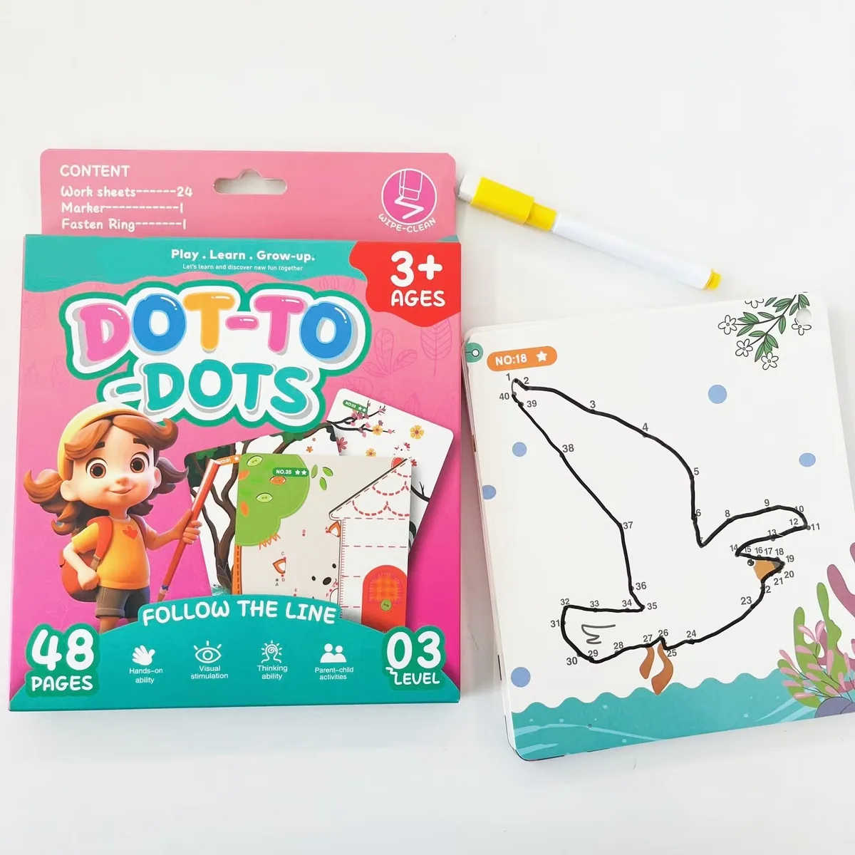 Игровая карточная игра Рисование по линиям Образовательная игра с животными