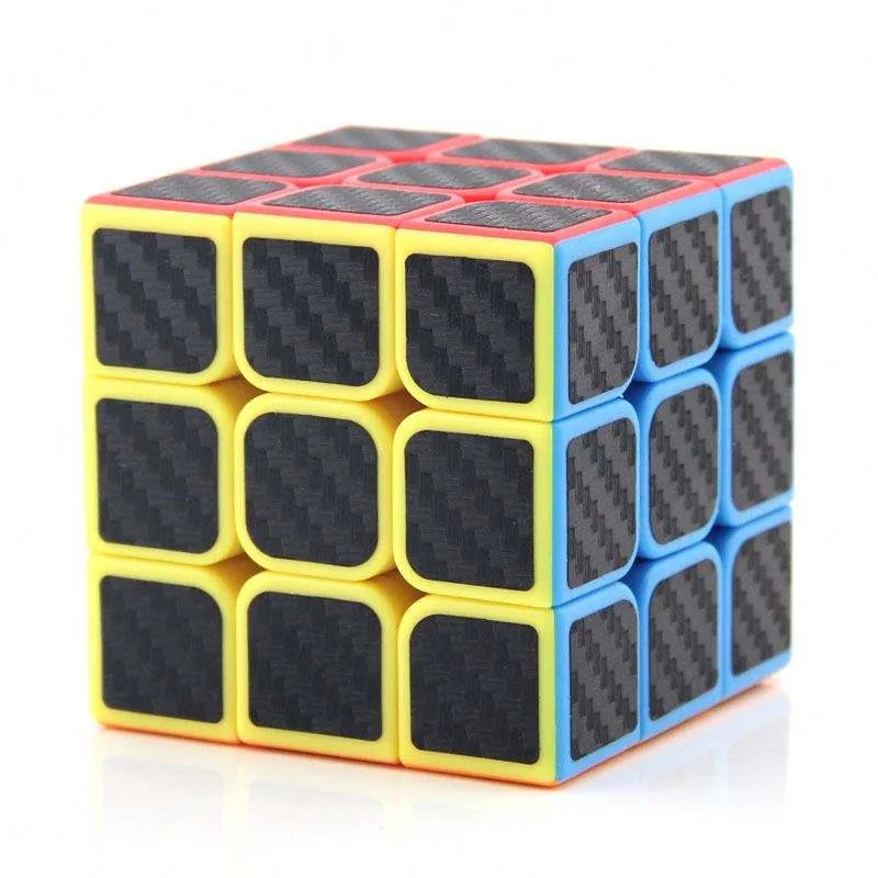 3X3 Кубик Рубика из углеродного волокна, 3-Layer Поворотный головоломка-куб с углеродными наклейками, образовательные игрушки, подходящие для детей