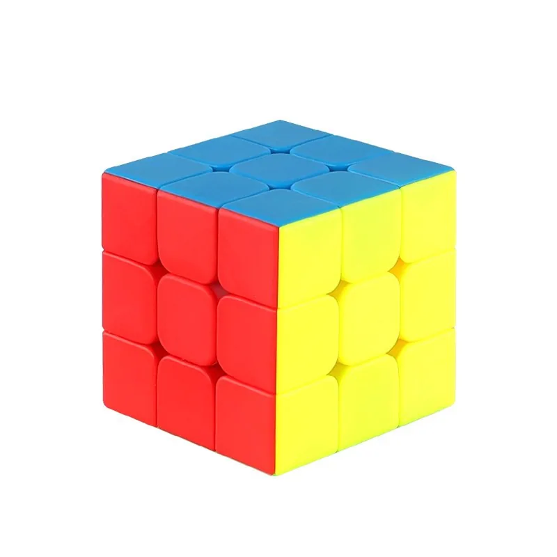 Оптовая легкая 3X3 кубик Рубика без наклеек, дружелюбный к коже гладкий головоломка для начинающих, пластиковые образовательные игрушки для снятия стресса для детей Фактор