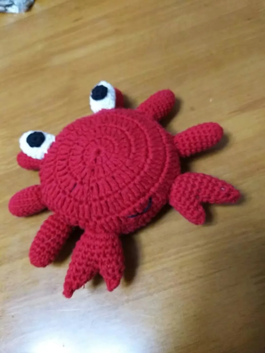 Кавайная плюшевая игрушка, мягкая игрушка, ручная работа, вязаная игрушка-краб