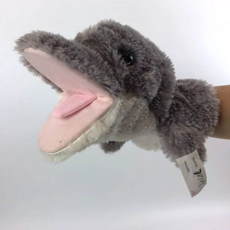 Кастомная открытая пасть 30cm пушистая серая мягкая плюшевая игрушка-акула ручной куклы