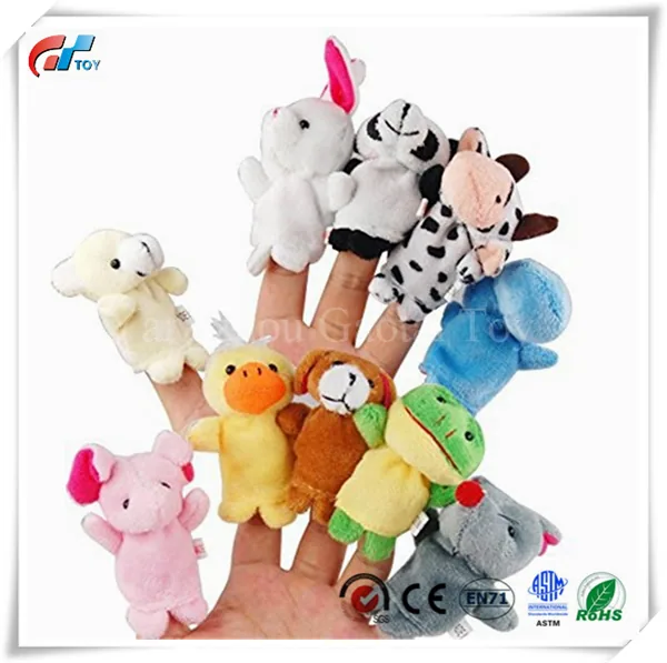 10PCS Разные мультяшные животные пальчиковые куклы мягкие бархатные игрушки реквизит