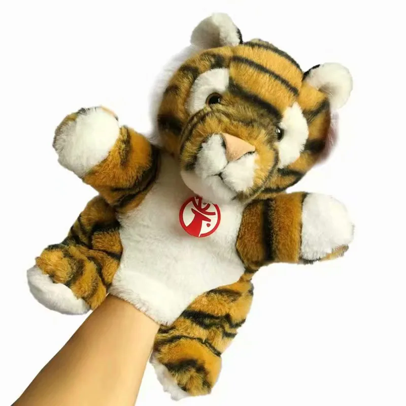 Мягкие Tiger стороны марионеточного фаршированные животных игрушки ролевой игры для детей мягкие Tiger стороны марионеточного