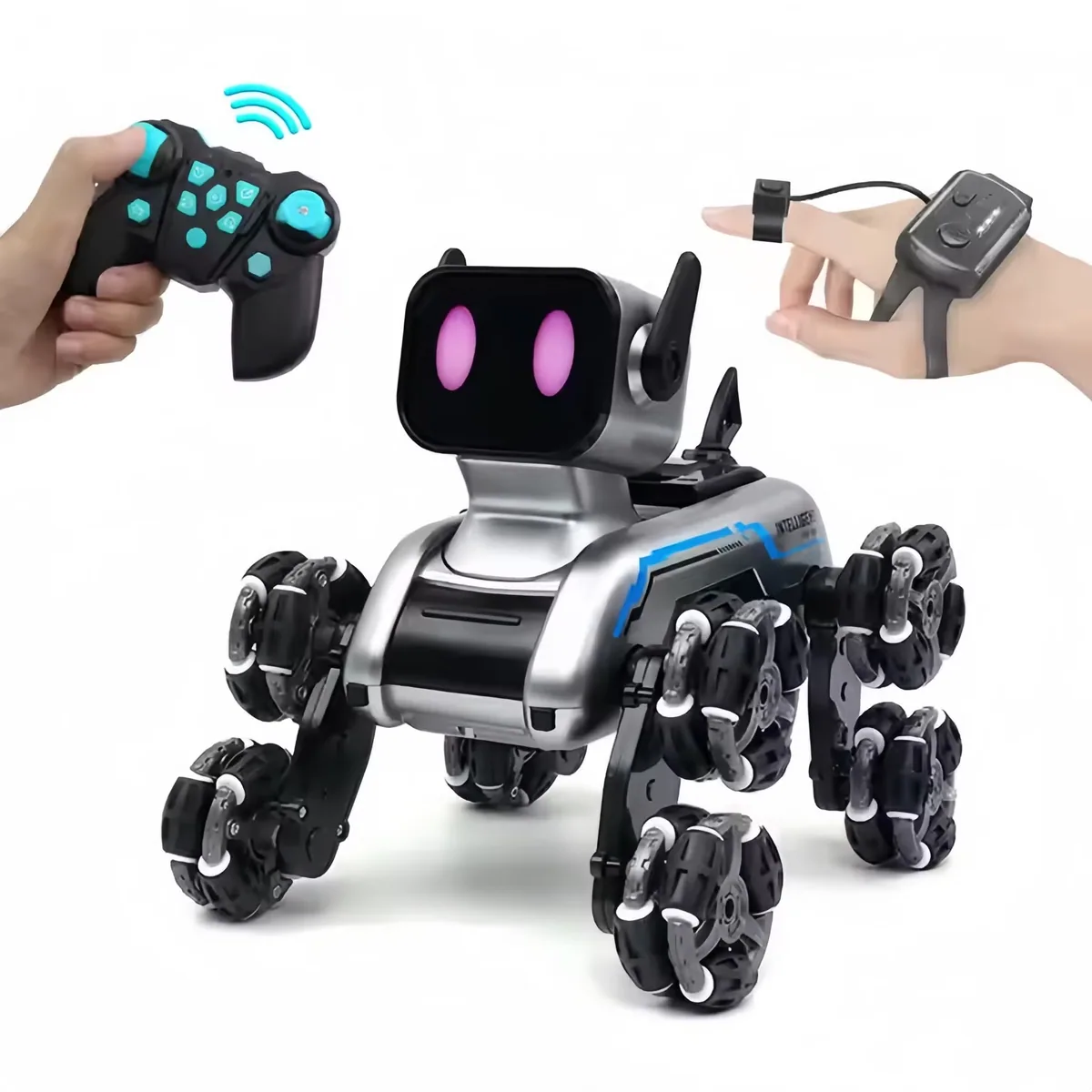 Оптовая 8-Wheel RC робот-собака с дистанционным управлением жестами для детей, выполняющая трюки, радиоуправляемая игрушка