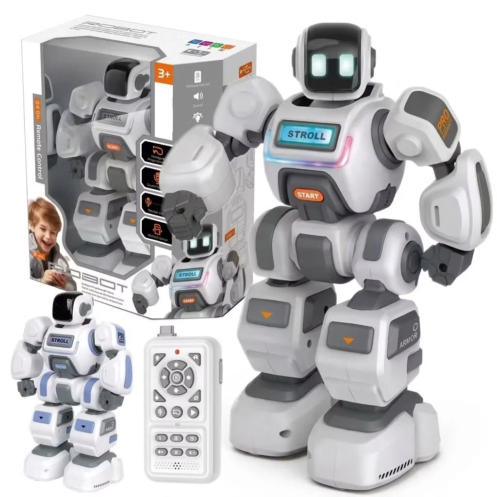Умная AI STEM перезаряжаемая программируемая образовательная пластиковая радиоуправляемая игрушка-робот для детей с пультом управления