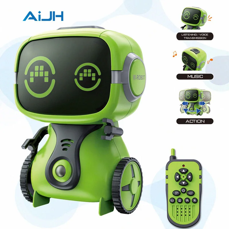 Игрушечный робот с дистанционным управлением Aijh для детей, свет, музыка, веселье с функцией интеркома