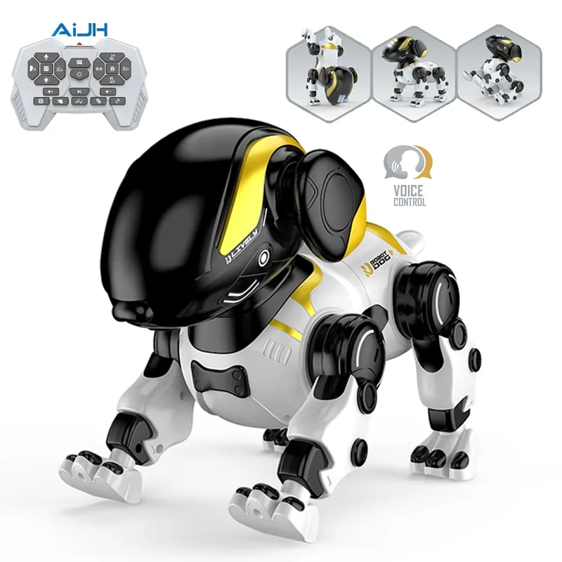 Игрушка с дистанционным управлением Aijh Charging Intelligent, интерактивная робот-собака с возможностью ходьбы 2.4GHz 360, вращающаяся, изменяемая
