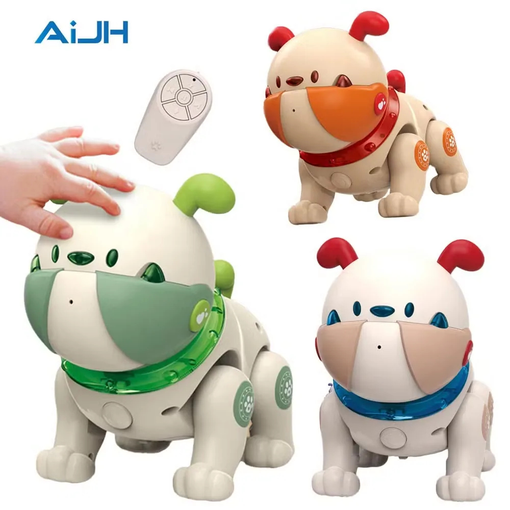 Игрушечная собака-робот Aijh RC с сенсорным управлением, записью, электронные питомцы, интерактивная игрушка, дистанционное управление животным