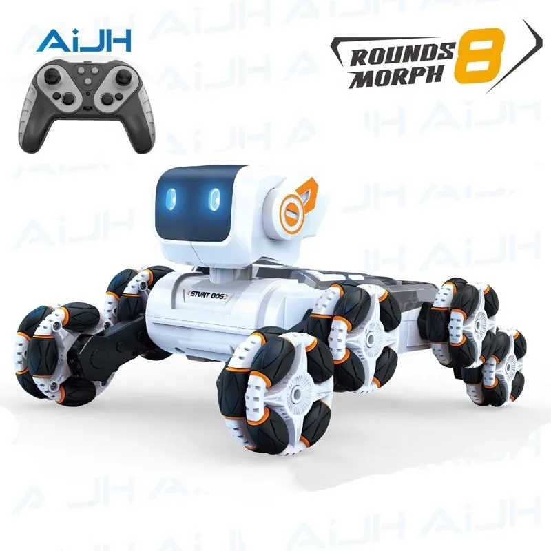 Интеллектуальная дистанционная игрушка-робот AiJH для детей с музыкой, светом, способная подниматься по ступенькам, управляемая по радиоуправлению