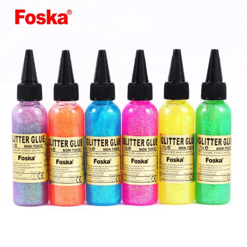 Фоска Детканцтовары DIY Ремесла 70ml Цветной блестящий клей для детей