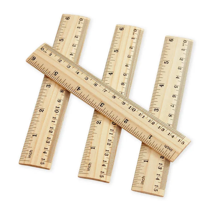 Кастомный логотип 15cm Деревянная линейка Экологически чистая прямая линейка
