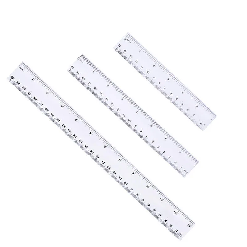 Пользовательский логотип прозрачная пластиковая линейка 15/20/30cm прозрачная линейка