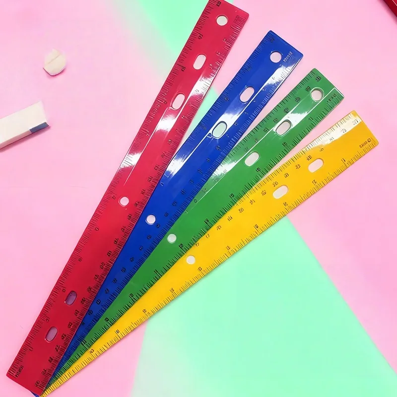 Экономичный пластиковый линейка из ПВХ в оптовой упаковке 50PCS Устойчивый к царапинам для школьных принадлежностей