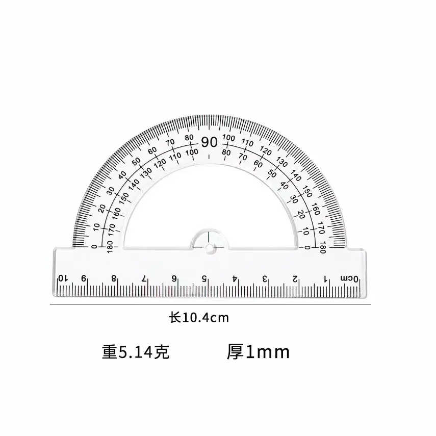 180 Степень 10cm Школа Прозрачный Пластик 180 Протрактор Линейка