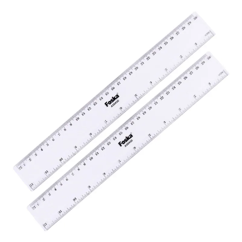 Фоска Канцтовары Горячая Распродажа Дешёвая Цветная Коробка Упаковка 30cm Пластиковая Линейка
