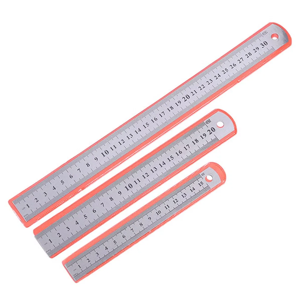 Оптовая 15/20/30cm металлическая линейка из нержавеющей стали для школьного использования