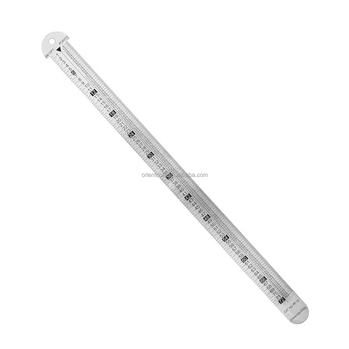 12 Дюйм 300mm 16lnch 450mm Пика Полоска Металлическая линейка с пиковыми точками в дюймах и измерениями агата
