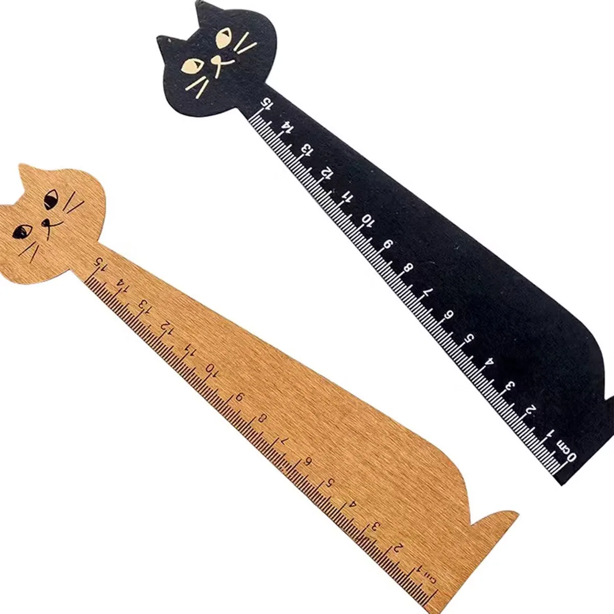 Оптовая миленькая деревянная линейка в форме кота 15cm для рисования для детей