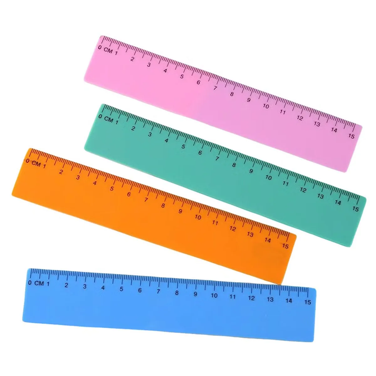 Оптовая 15cm Цветные пластиковые прямые линейки с индивидуальным логотипом