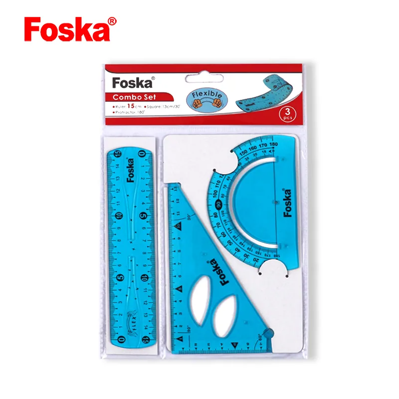 Фоска Офисные Принадлежности 15cm Школьный Пластиковый Гибкий Трафарет Прозрачный Линейка Набор