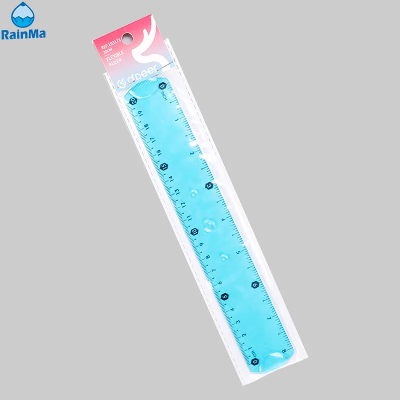 20cm Пластиковая гибкая линейка школьных цветов с индивидуальным логотипом
