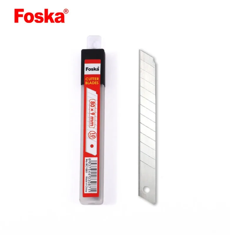 Фоска 10PCS Высококачественная углеродная сталь, сделанная прочной 18mm Лезвие универсального ножа