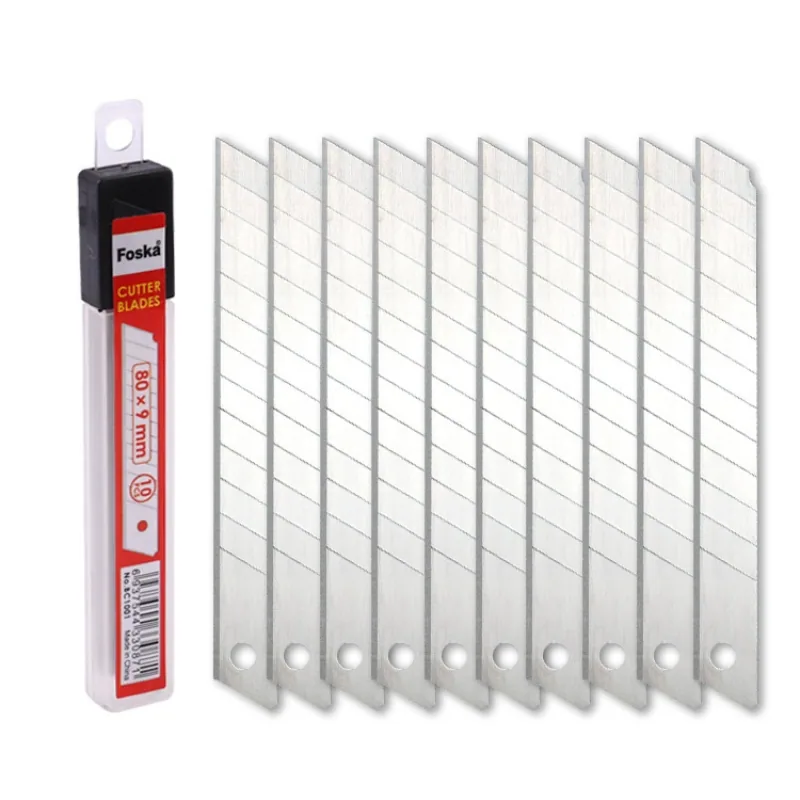 Фоска 10PCS 9mm 18mm Запасные лезвия для выдвижного ножа с отламывающимся лезвием