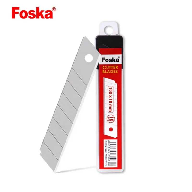 Фоска 10PCS/Tube Нож для резки с выдвижным лезвием 18mm Замена лезвия для утилитарного ножа