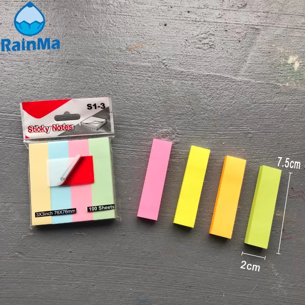 Дешевый 3*3inch 100sheets набор самоклеящихся офисных заметок с индивидуальными неоновыми цветами