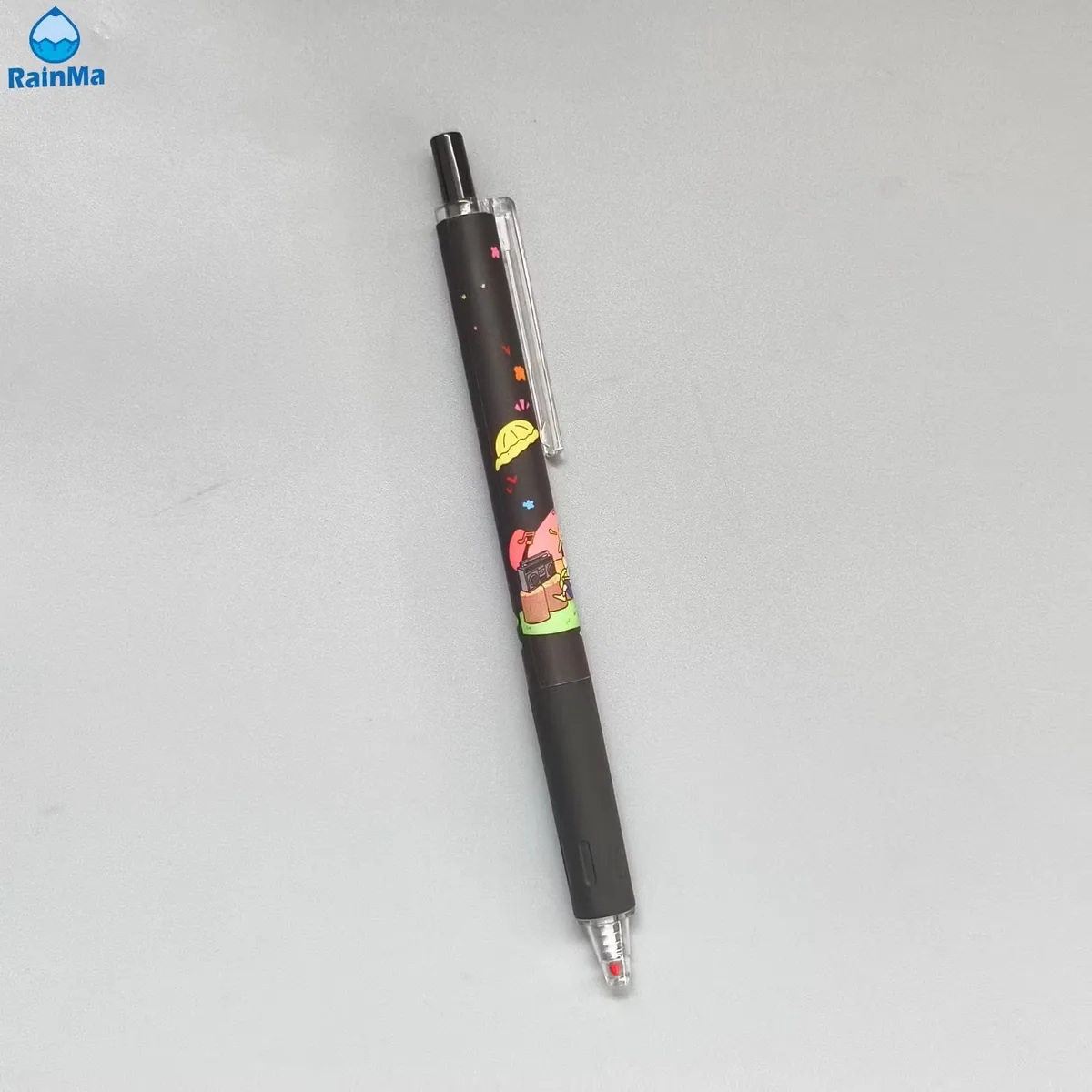 0.5mm 14.5cm Офисная школьная черная пластиковая гелевая ручка с индивидуальной печатью