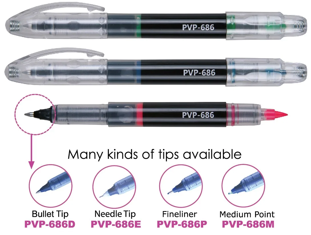 Стилус Liquid Ink Highlighter Pvp686 с двумя коньками, с логотипом пользователя