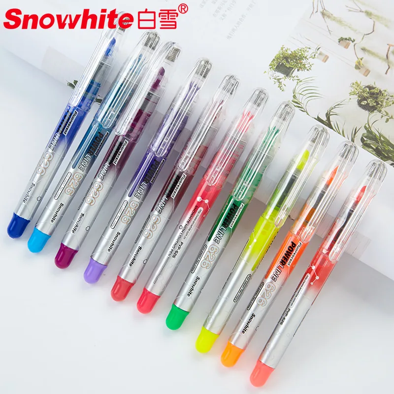 Канцтовары Snowhite Basics с скошенным концом, флуоресцентный маркер, ассорти цветов, 12CT коробка, красный