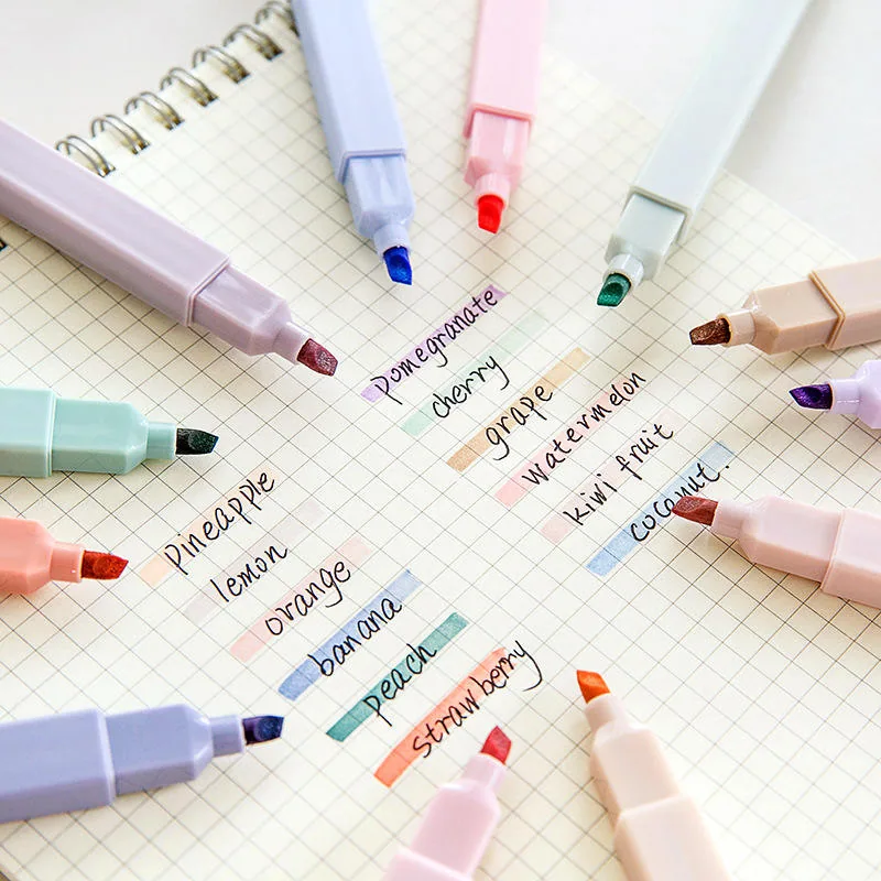 Китайские дешевые прямоугольные маркеры низкий MOQ набор высоколинейных пастельных цветов