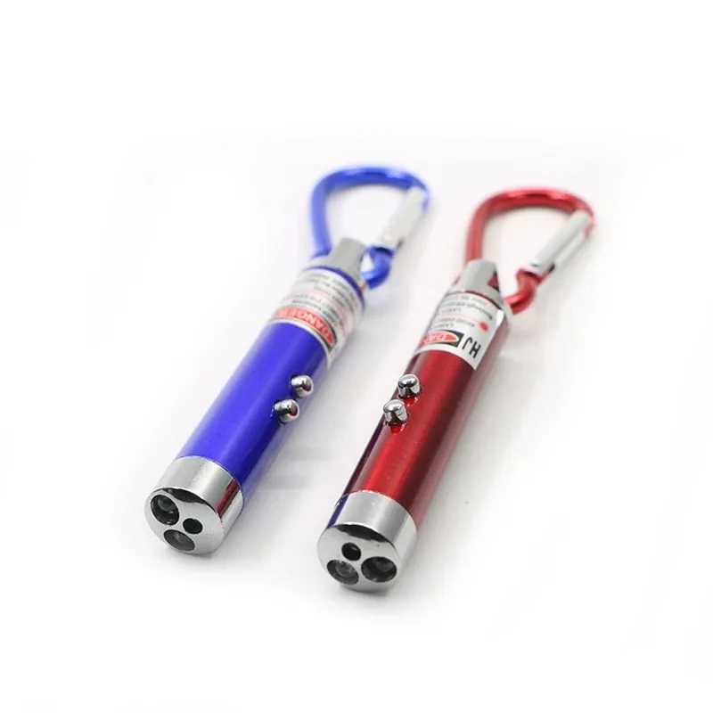 3-in-1 Игрушка для кошек Красный лазерный указатель LED ручка брелок белый фонарик интерактивное обучение для кошек и собак