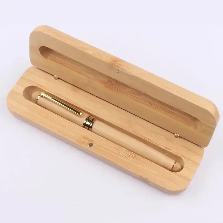 Коробка для упаковки бамбуковых ручек, подарочная коробка, деревянная коробка, чехол для тонкой ручки