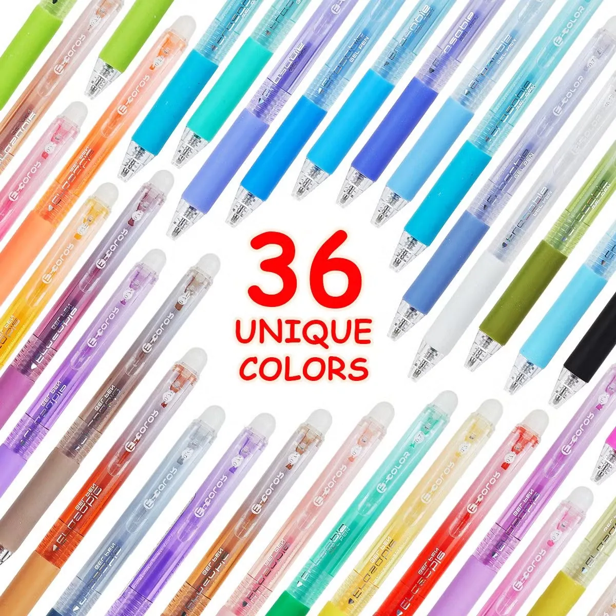 Студенческая печать Цветной Быстросохнущий 36colors Стираемый гелевый ручка