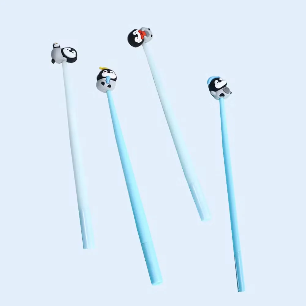 Милые 3D пингвиновые бусины-талисманы для DIY, стеклянная ручка 0.5mm с кликом, канцелярские принадлежности для студентов