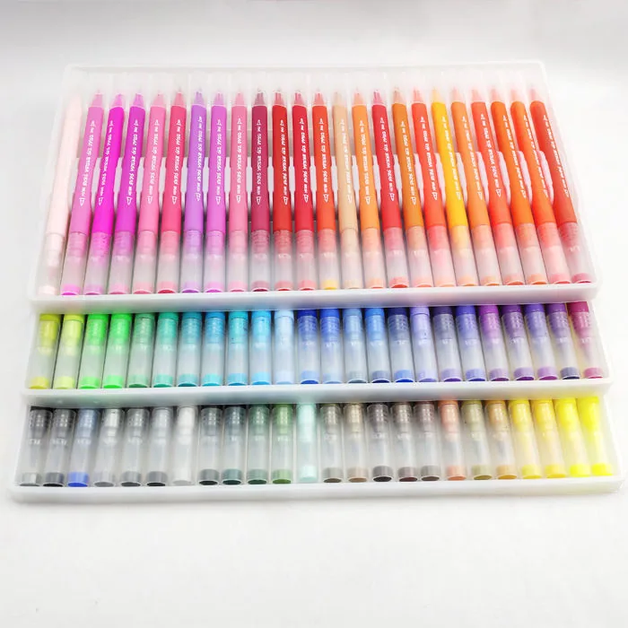 72-Colors Двусторонние кистевые маркеры акварельные OEM поставщик